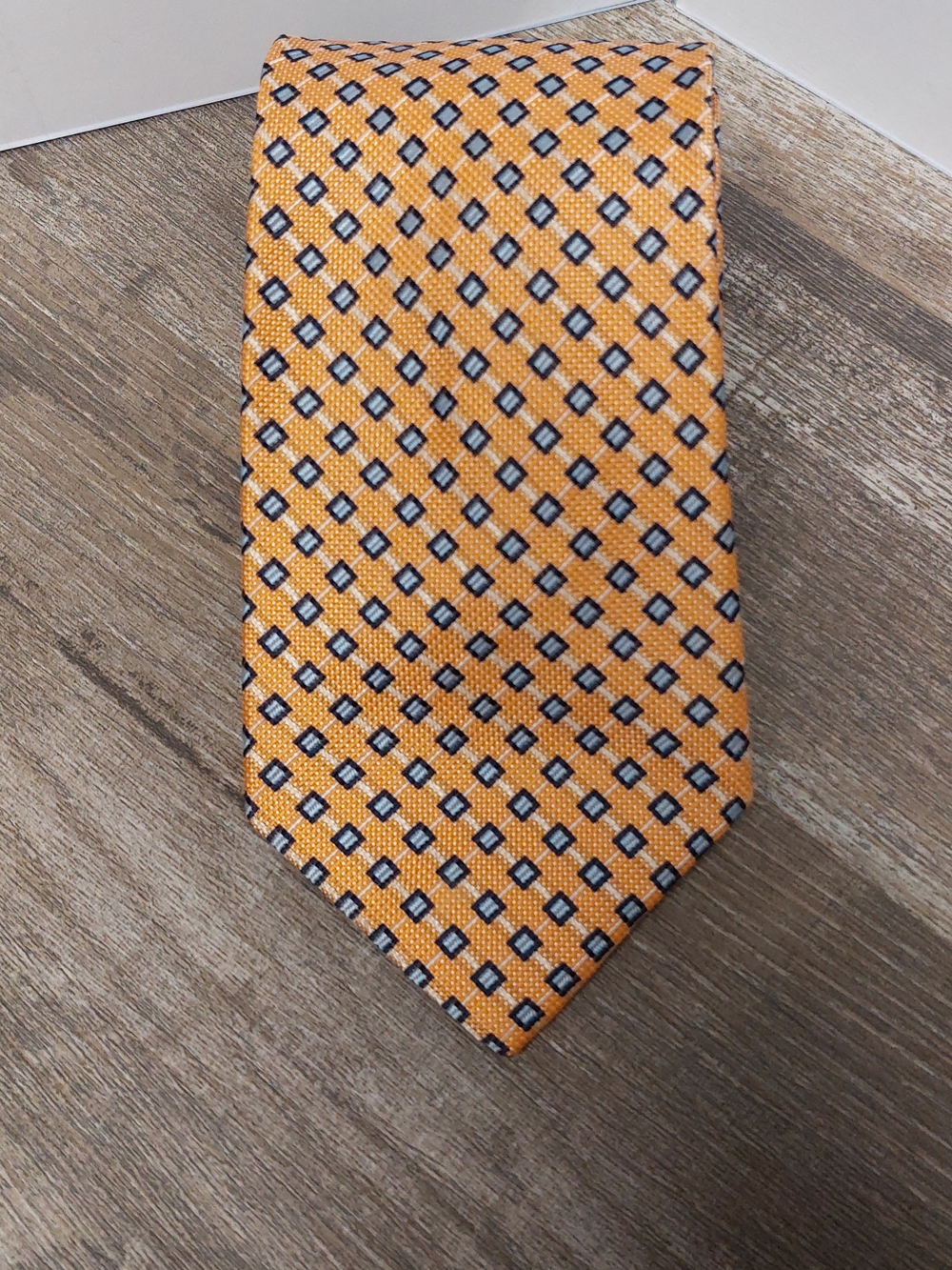 Jos. A. Bank Orange and Black Geometric Silk Tie